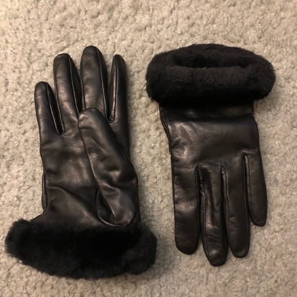 UGG - Genuine Leather Shorty Tech Gloves - Picture 2 of 6